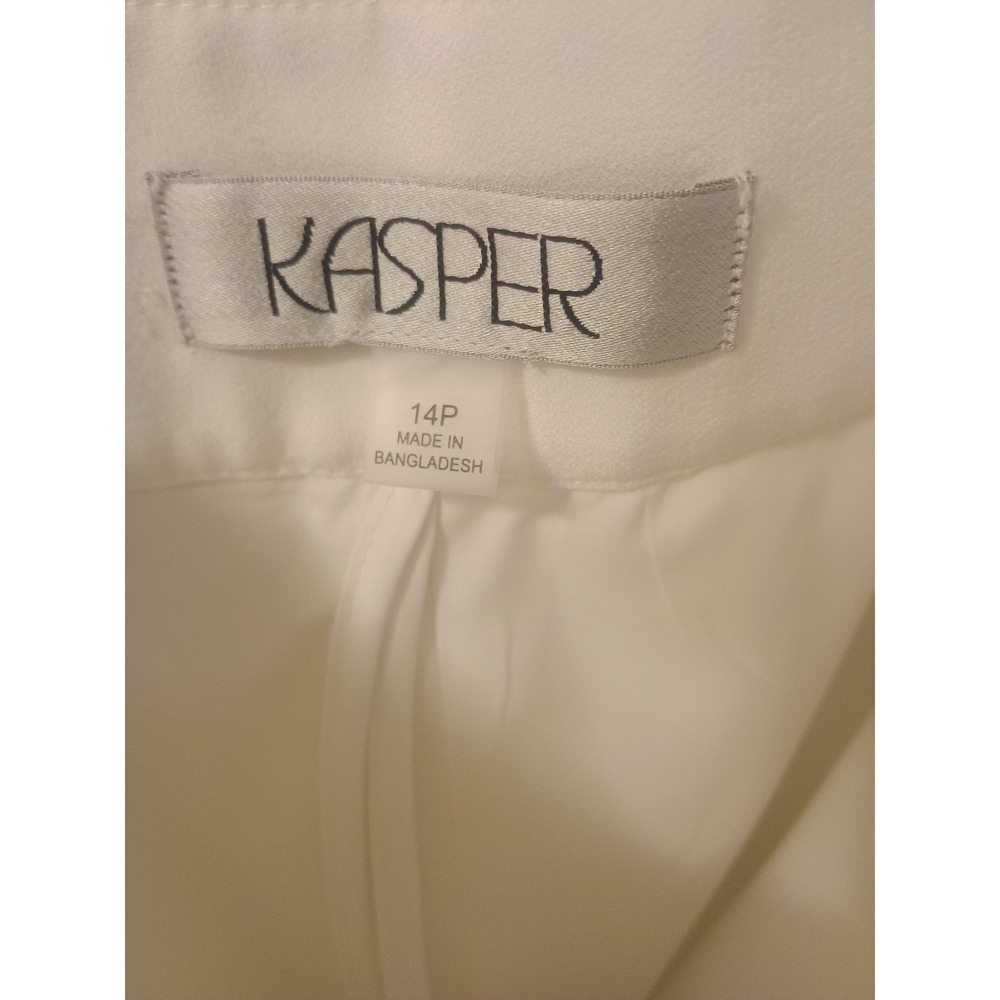 Kasper Women's Dress Pants white Front Crease Wide Leg Dress NWT Size 14P - Picture 2 of 7